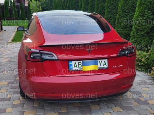 Спойлер лип багажника Tesla model 3 2017- ABS пластик, цвет черный глянец Спойлер лип багажника Tesla model 3 2017- ABS пластик, цвет черный глянец