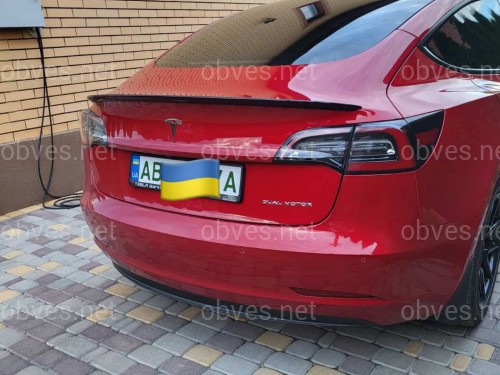 Спойлер лип багажника Tesla model 3 2017- ABS пластик, цвет черный глянец Спойлер лип багажника Tesla model 3 2017- ABS пластик, цвет черный глянец