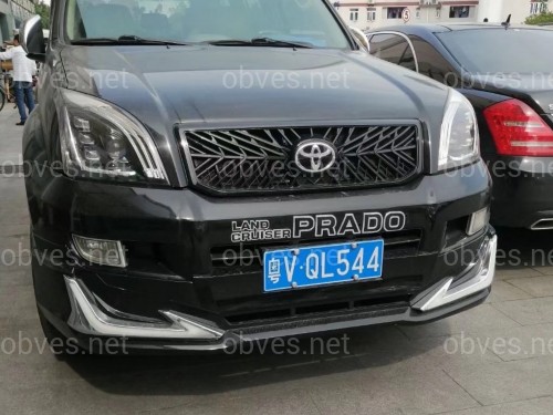 Обвес юбка переднего бампера с DRL Toyota Land Cruiser Prado 120 2003-2009 Обвес юбка переднего бампера с DRL Toyota Land Cruiser Prado 120 2003-2009
