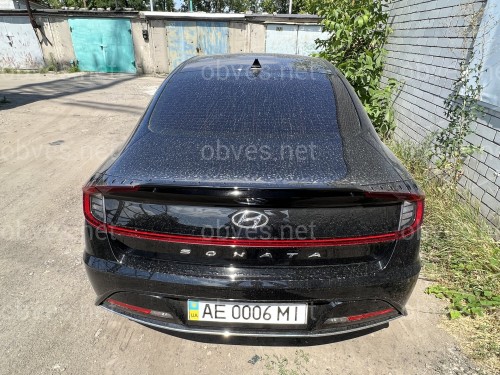 Спойлер лип Hyundai Sonata DN 2020-  ABS пластик, цвет черный глянец