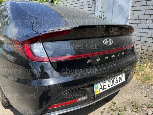 Спойлер лип Hyundai Sonata DN 2020-  ABS пластик, цвет черный глянец