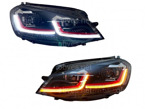 FULL LED фары Volkswagen Golf 7 2012-2016 в стиле GTI рестайлинг 7.5