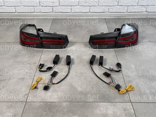 Задние LED фонари BMW 3 series F30 2012-2018 дымчатые, 4шт.