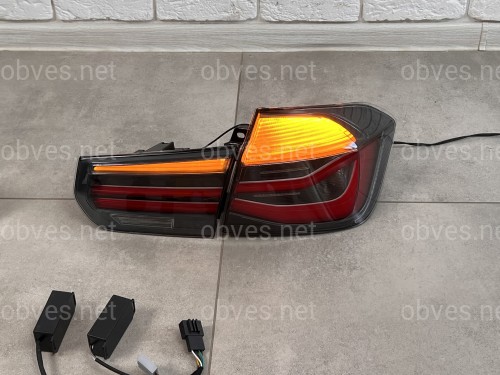 Задние LED фонари BMW 3 series F30 2012-2018 дымчатые, 4шт.