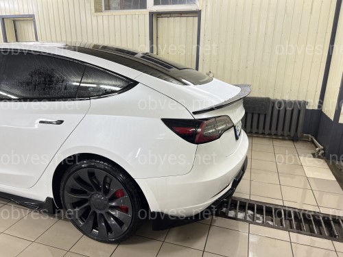Спойлер лип багажника Tesla model 3 2017-  ABS пластик, цвет черный глянец
