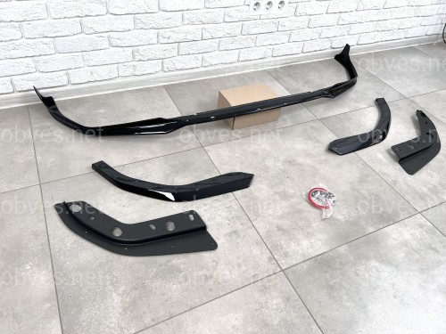 Накладка переднего бампера юбка M performance BMW 3 series G20 G21 2018-2022 абс пластик, черный глянец Накладка переднего бампера юбка M performance BMW 3 series G20 G21 2018-2022 абс пластик, черный глянец