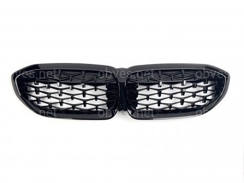 Решетка радиатора Diamond black BMW 3 Series G20 G21 2019-2022 черный глянец