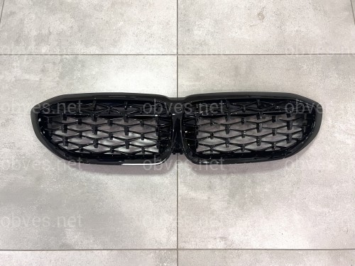 Решетка радиатора Diamond black BMW 3 Series G20 G21 2019-2022 черный глянец