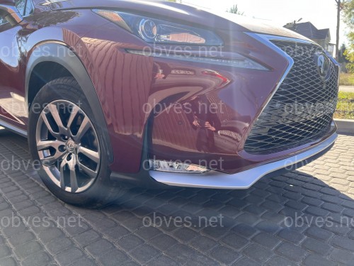 Бампер передний F-Sport Lexus NX 2014-2016 (бампер, юбка, решетка, хром)