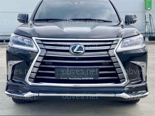 Обвес юбка переднего бампера Lexus LX 570 2015-2022 цвет черный 202