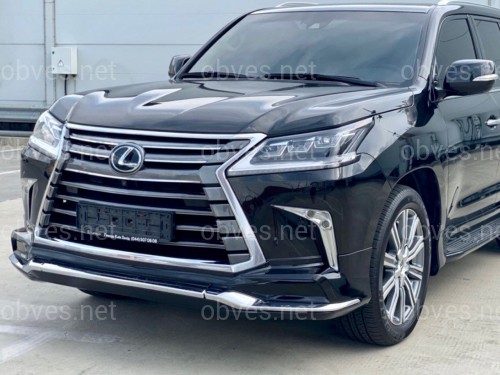 Обвес юбка переднего бампера Lexus LX 570 2015-2022 цвет черный 202