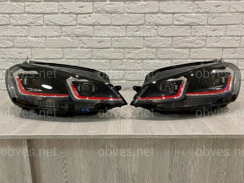FULL LED фары в стиле GTI Volkswagen Golf 7.5 рестайлинг 2017-2021