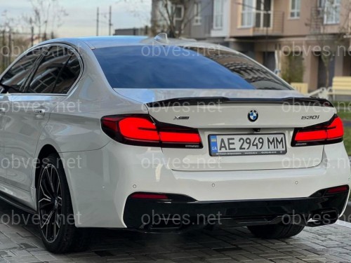 Диффузор накладка заднего бампера M-Performance BMW 5 series G30 2017- черный глянец Диффузор накладка заднего бампера M-Performance BMW 5 series G30 2017- черный глянец