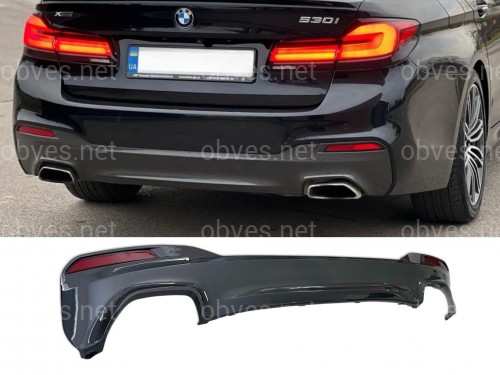 Диффузор накладка заднего бампера M-Performance для BMW 5 series G30 2017- серый глянцевый Диффузор накладка заднего бампера M-Performance для BMW 5 series G30 2017- серый глянцевый