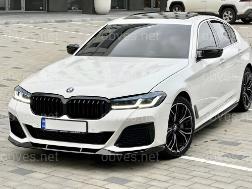 Юбка накладка переднего бампера M Perfomance BMW 5 series G30 G31 LCI 2020-2024 ABS пластик, черный глянец Юбка накладка переднего бампера M Perfomance BMW 5 series G30 G31 LCI 2020-2024 ABS пластик, черный глянец