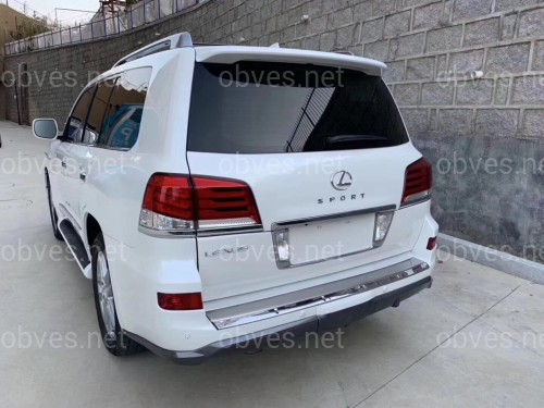 Юбка заднего бампера F-Sport Lexus LX 570 2012-2015 цвет белый