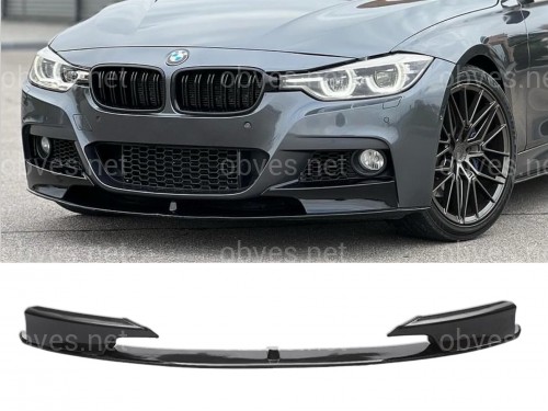 Юбка переднего бампера юбка M performance BMW 3 series F30 F31 2012-2018 абс пластик, черный глянец Юбка переднего бампера юбка M performance BMW 3 series F30 F31 2012-2018 абс пластик, черный глянец