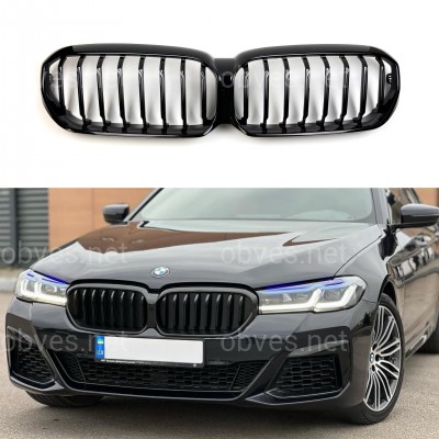 Решетка радиатора ноздри M-Tech BMW 5 Series G30 / G31 2020+ черный глянец