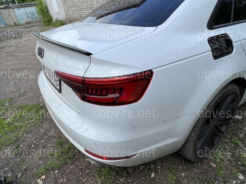 Спойлер лип на багажник Audi A4 B9 2015- ABS пластик, цвет черный глянец Спойлер лип на багажник Audi A4 B9 2015- ABS пластик, цвет черный глянец