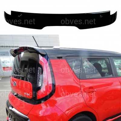 Спойлер козырек задней двери Kia Soul 2013-2019 ABS пластик, цвет черный глянец