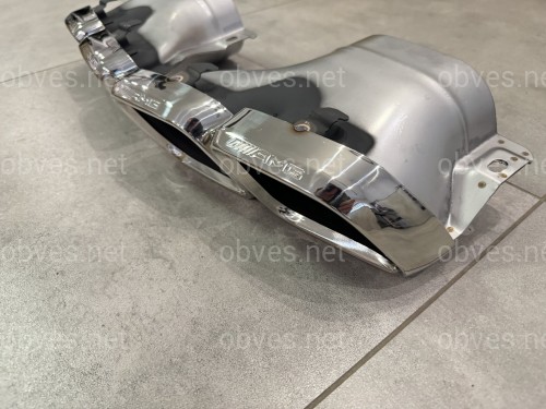 Насадки на выхлопные трубы AMG C63 Mercedes Benz С Class W205 2019-2021 хром