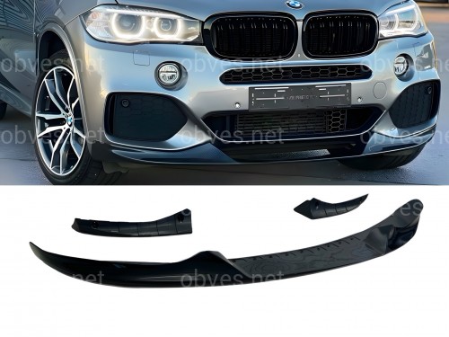 Юбка переднего бампера M-Perfomance для BMW X5 F15 2013-2018 ЧЕРНЫЙ ГЛЯНЕЦ