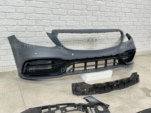 Бампер передний Mercedes C-class W205 в стиле C63 AMG рестайлинг 2019-2021 Бампер передний Mercedes C-class W205 в стиле C63 AMG рестайлинг 2019-2021
