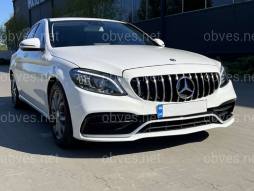 Бампер передний Mercedes C-class W205 в стиле C63 AMG рестайлинг 2019-2021 Бампер передний Mercedes C-class W205 в стиле C63 AMG рестайлинг 2019-2021