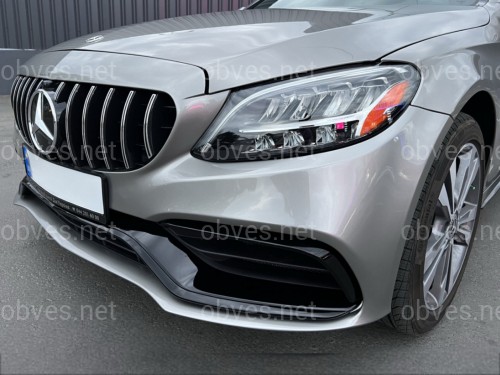 Бампер передний Mercedes C-class W205 в стиле C63 AMG рестайлинг 2019-2021 Бампер передний Mercedes C-class W205 в стиле C63 AMG рестайлинг 2019-2021