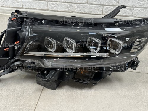 Led фары 4 линзы стиль BUGATTI для Toyota Land Cruiser Prado 150 рестайлинг 2018-2023