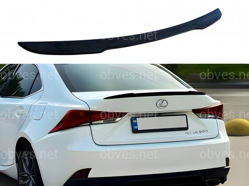 Спойлер лип багажника Lexus IS 2013-2020 ABS пластик, цвет черный глянец Спойлер лип багажника Lexus IS 2013-2020 ABS пластик, цвет черный глянец