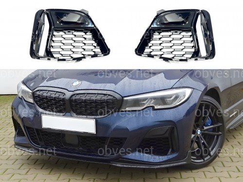 Накладки бампера М340i для BMW 3 series G20 G21 2018-2022 цвет черный, 2шт. Накладки бампера М340i для BMW 3 series G20 G21 2018-2022 цвет черный, 2шт.