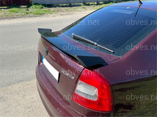 Спойлер на багажник RS Skoda Octavia A5 2004-2013 ABS пластик, цвет черный глянец