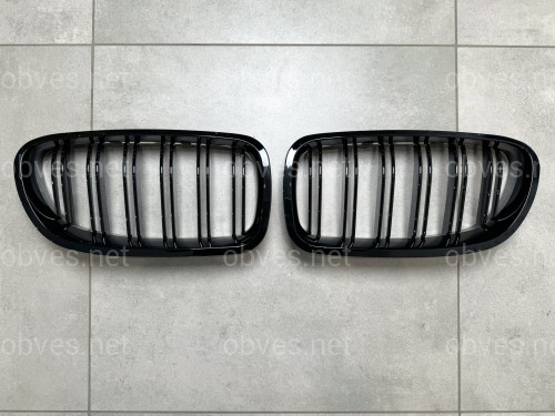Решетка радиатора ноздри M5 стиль BMW 5 series F10 F11, черный глянец 2шт. Решетка радиатора ноздри M5 стиль BMW 5 series F10 F11, черный глянец 2шт.