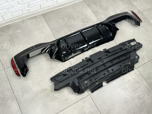 Диффузор накладка заднего бампера M5 style F90 для BMW 5 series G30 2017- К БАМПЕРУ М ПАКЕТ, черный глянец Диффузор накладка заднего бампера M5 style F90 для BMW 5 series G30 2017- К БАМПЕРУ М ПАКЕТ, черный глянец