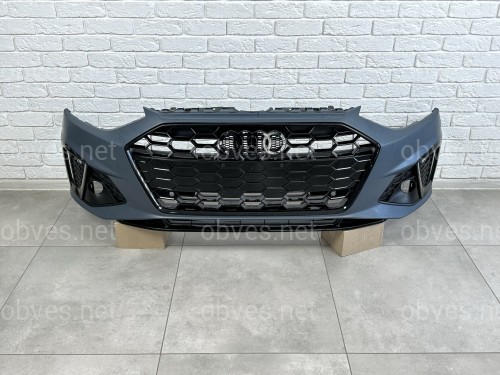 Бампер передний в сборе S-Line для Audi A4 B9 2020- Бампер передний в сборе S-Line для Audi A4 B9 2020-