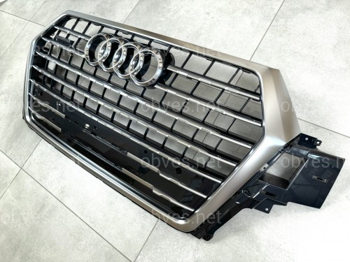 Решетка радиатора Audi Q7 4M 2015-2019 темно-серая с серым 4M0 853 651 Q RN4
