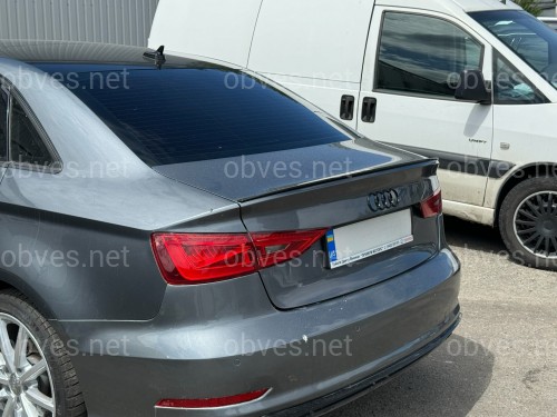 Спойлер лип багажника Audi A3 2013-2020 ABS пластик, черный глянец