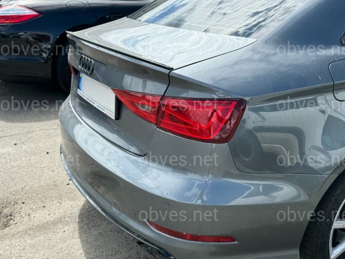 Спойлер лип багажника Audi A3 2013-2020 ABS пластик, черный глянец