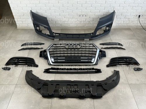 Бампер передний в сборе S-Line ПОД РАДАРЫ Audi Q7 4M 2015-2019