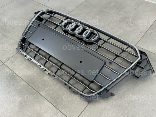 Решетка радиатора Audi A4 B8 2012-2015 серая с хромом Решетка радиатора Audi A4 B8 2012-2015 серая с хромом
