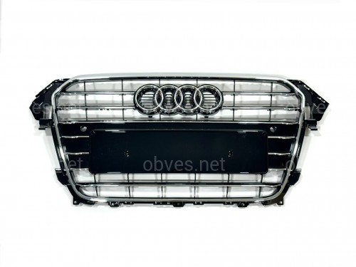 Решетка радиатора Audi A4 B8 2012-2015 черная с хромом Решетка радиатора Audi A4 B8 2012-2015 черная с хромом