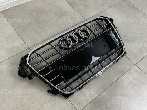 Решетка радиатора Audi A4 B8 2012-2015 черная с хромом Решетка радиатора Audi A4 B8 2012-2015 черная с хромом