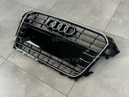Решетка радиатора Audi A4 B8 2012-2015 черная с хромом Решетка радиатора Audi A4 B8 2012-2015 черная с хромом