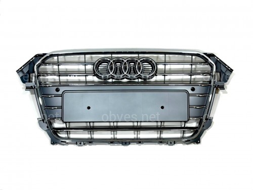 Решетка радиатора Audi A4 B8 2012-2015 серая с хромом Решетка радиатора Audi A4 B8 2012-2015 серая с хромом