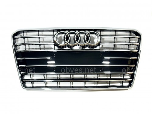 Решетка радиатора Audi A7 2010-2014 черная с хромом Решетка радиатора Audi A7 2010-2014 черная с хромом