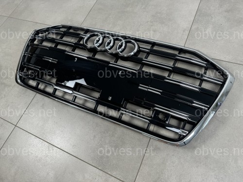Решетка радиатора Audi A6 C8 рестайлинг для 2018+ черная с хромом