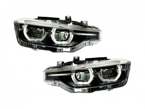 Фары FULL LED BLACK LCI для BMW 3 series F30 F31 2015-2018 2шт. комплектные с блоками, ЛЕД В ЛЕД