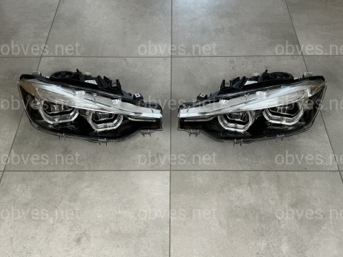 Фары FULL LED BLACK LCI для BMW 3 series F30 F31 2015-2018 2шт. комплектные с блоками, ЛЕД В ЛЕД
