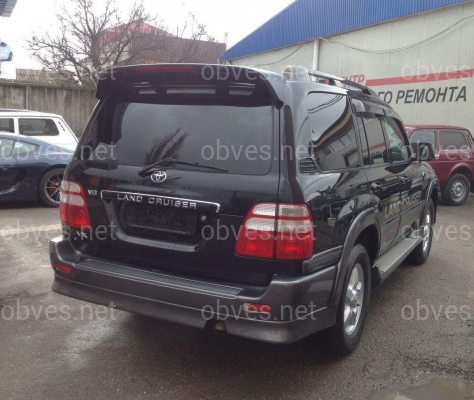 Спойлер козырек Toyota Land Cruiser 100 / Lexus LX 470 1998-2007 ABS пластик цвет черный, модель Maxi